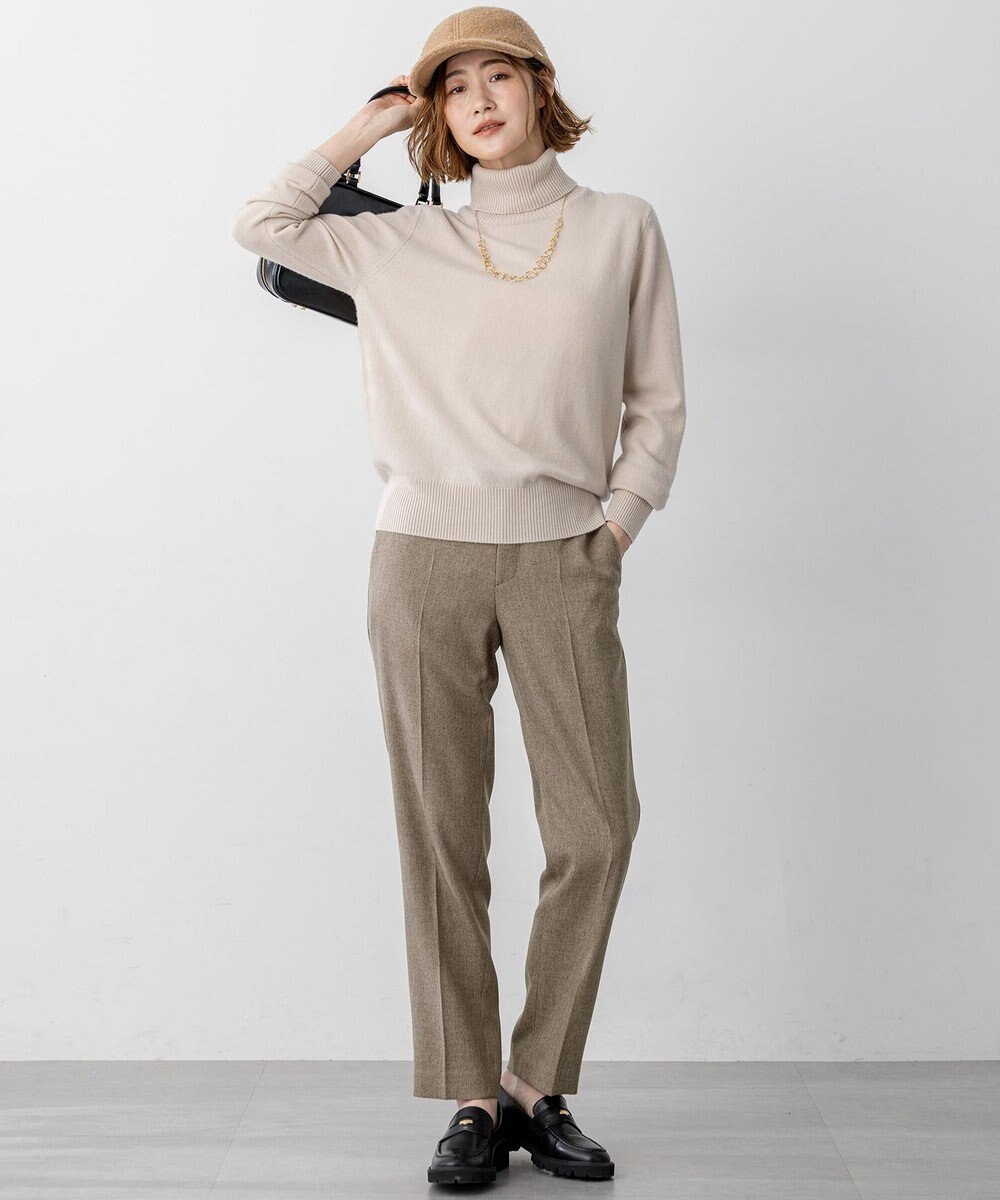 23区 L 【滝沢眞規子さん着用/Oggi掲載/洗える】ピュアカシミヤ タートルネック ニット 