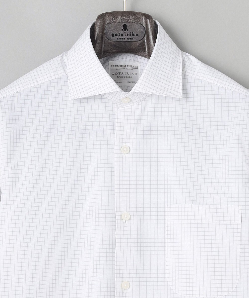 GOTAIRIKU 【形態安定】PREMIUMPLEATS_スモールワイドカラー 通年ドレスシャツ_チェック(25年春夏モデル) 