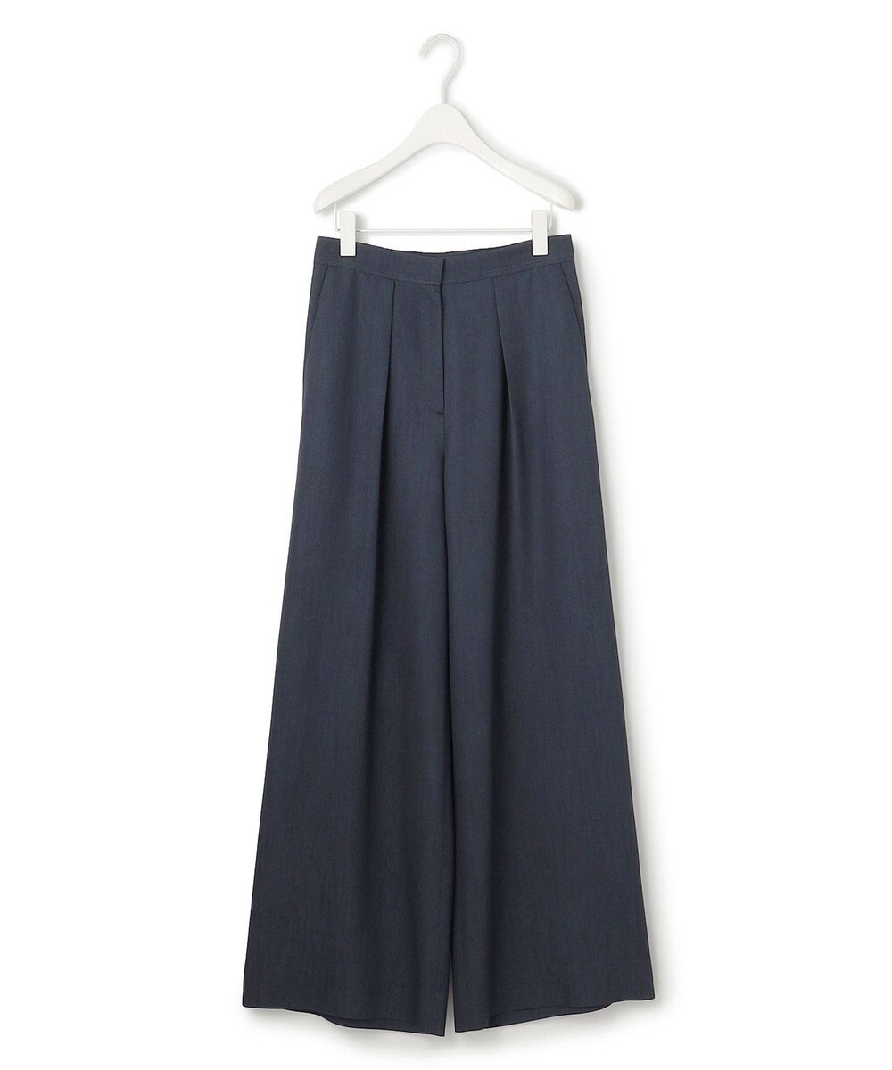 ICB L 【洗える】 ドレープスラブデニム ワイドパンツ 