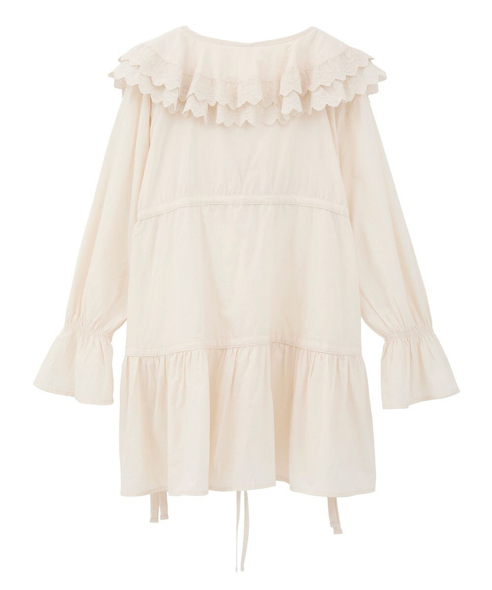 earth music&ecology 【綿100％】サイドリボンラッフルミニワンピース 