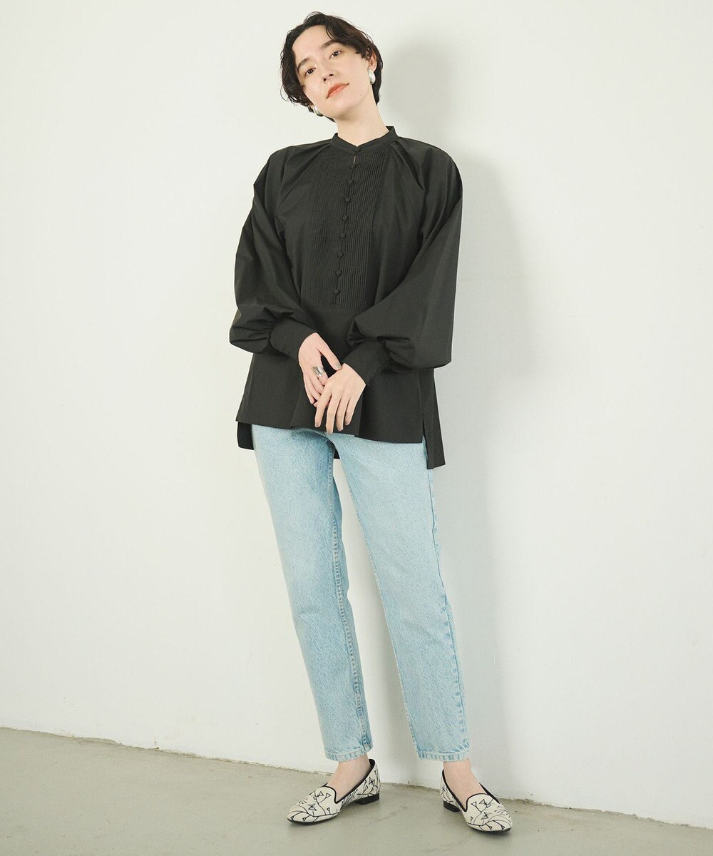 #Newans 【アイロンいらず】ロングピンタックブラウス 