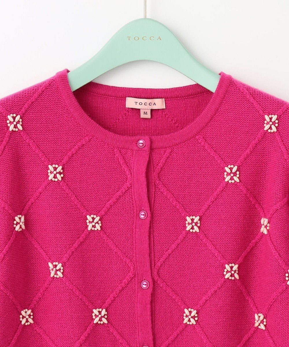 TOCCA 【洗える】PEARL BOUQUET KNIT カーディガン 