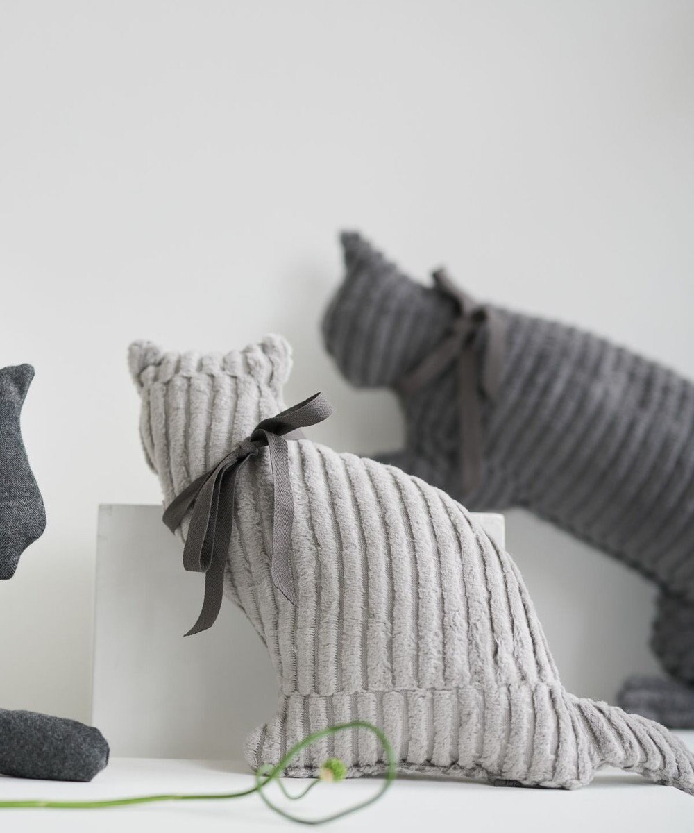 LOOM&SPOOL GRA綿毛布猫クッション 