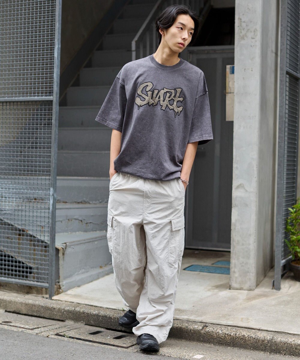 WEGO 【ウエストゴム/MLサイズ展開】ナイロンイージーカーゴパンツ 