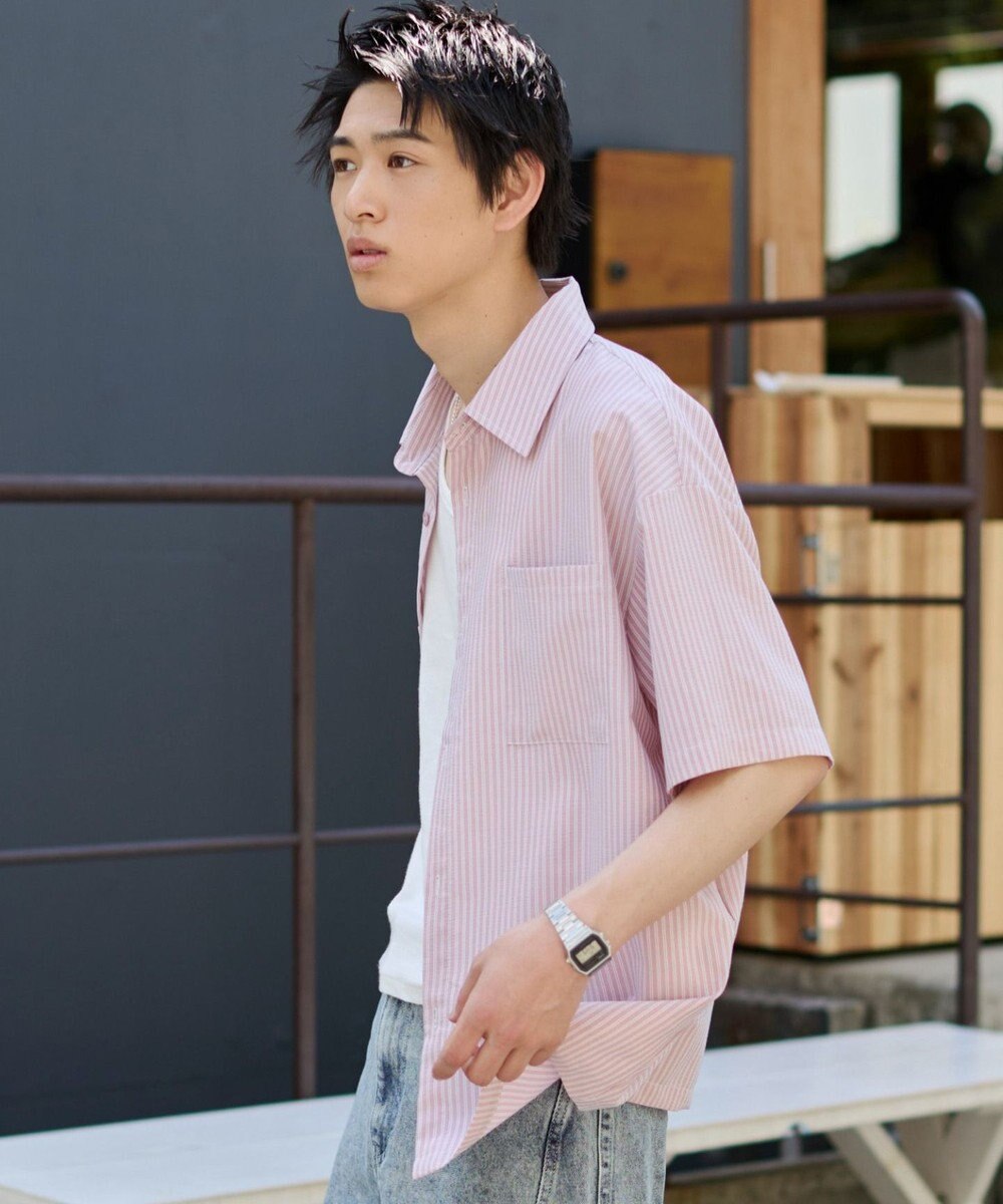 WEGO クロップドSSサッカーストライプシャツ 