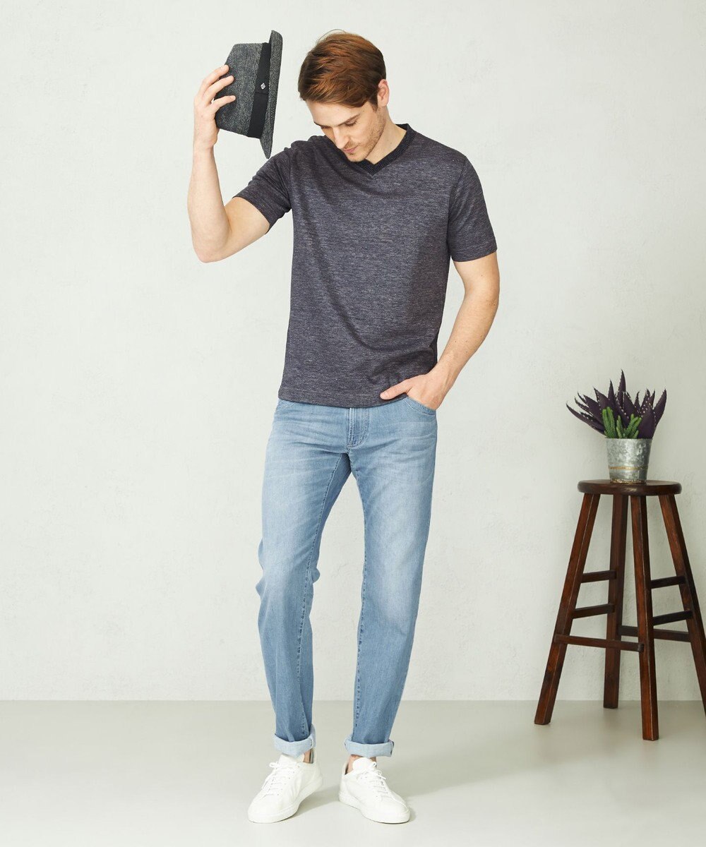 JOSEPH ABBOUD 【吸水速乾】リネンハニカムTシャツ 