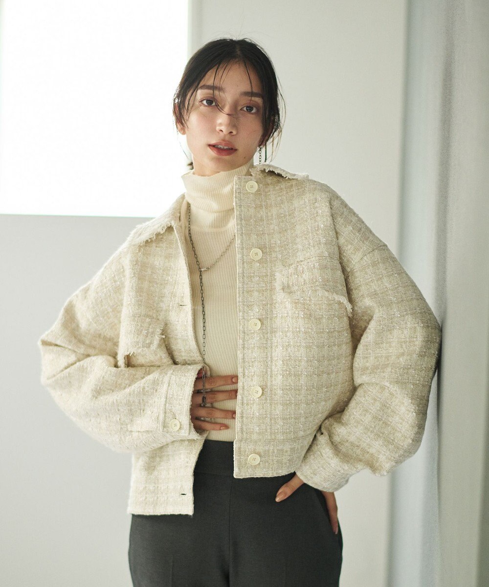 #Newans ツイードブルゾン 