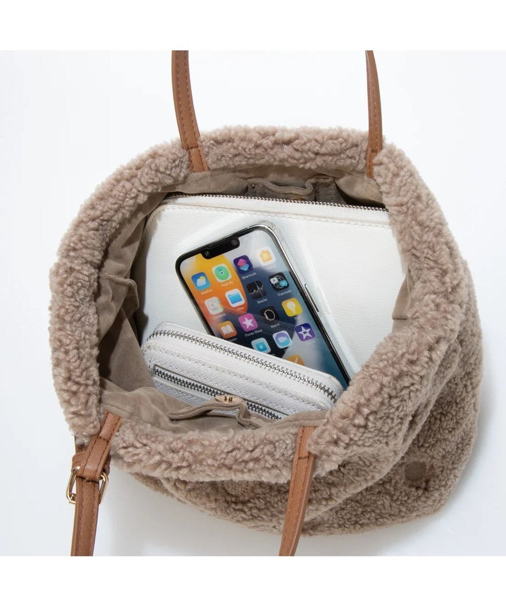 UNBILLION cachecache ドット刺繍ボアミニトートバッグ 