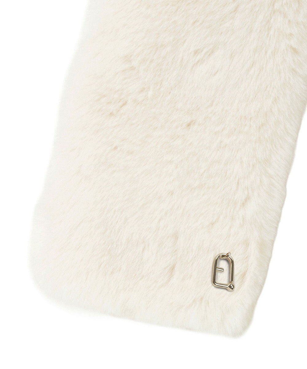 MOONBAT FURLA（フルラ）ビッグ差し込みファーティペット  アーチロゴ フェイクファー 