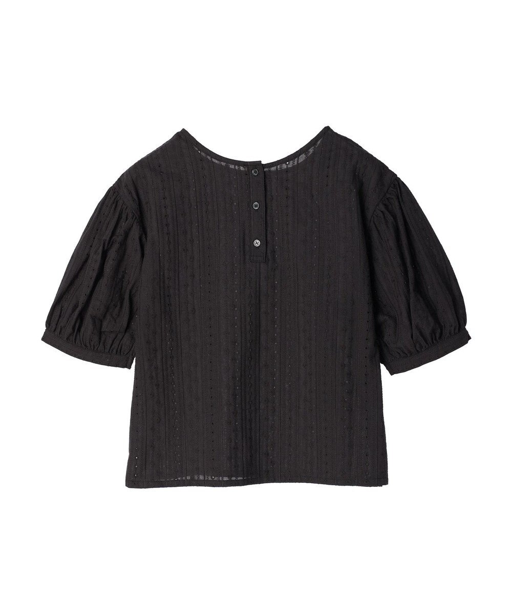 earth music&ecology 刺繍パフスリーブブラウス 