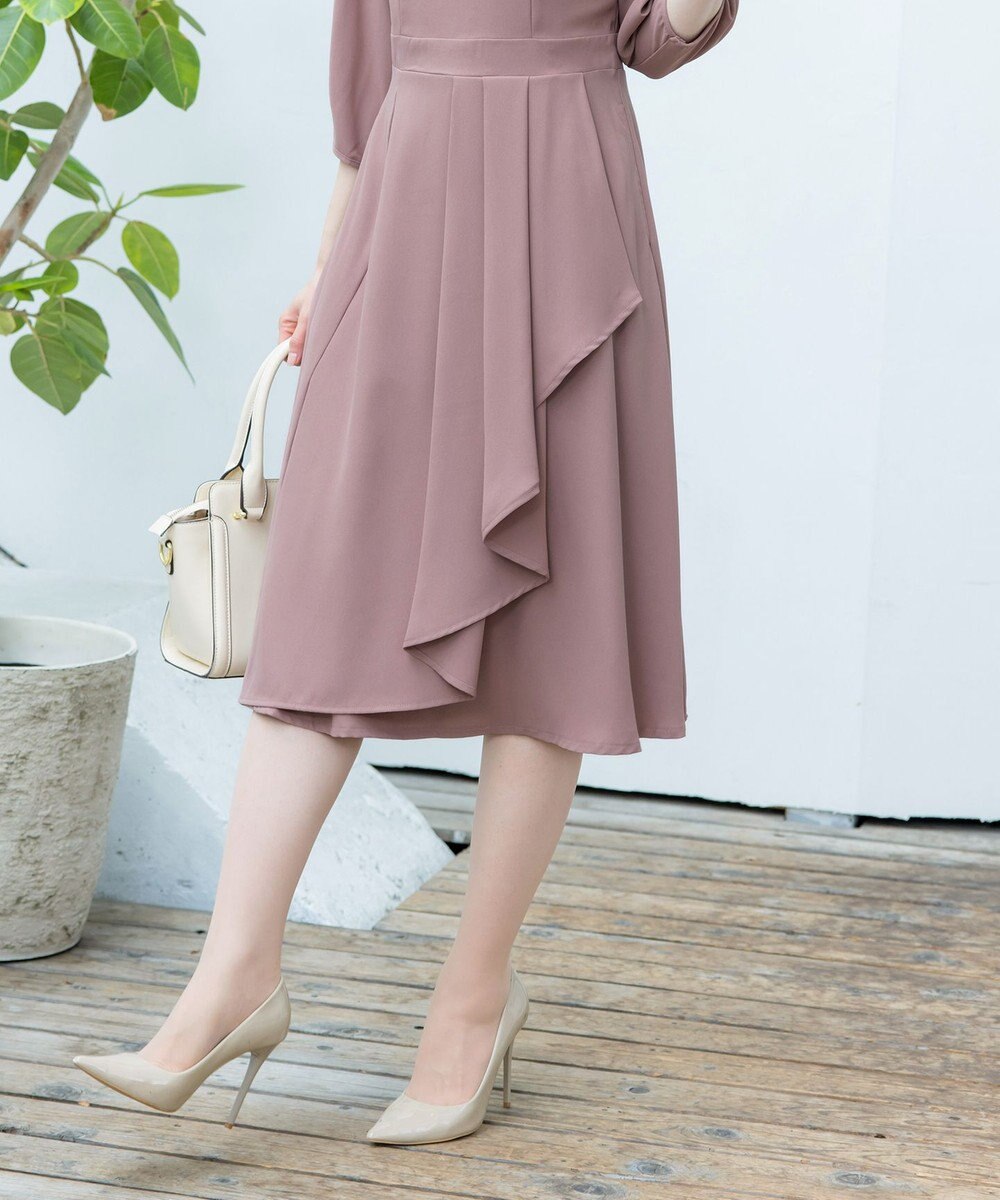 Tiaclasse L 【洗える】大人の洗練ドレープワンピース 