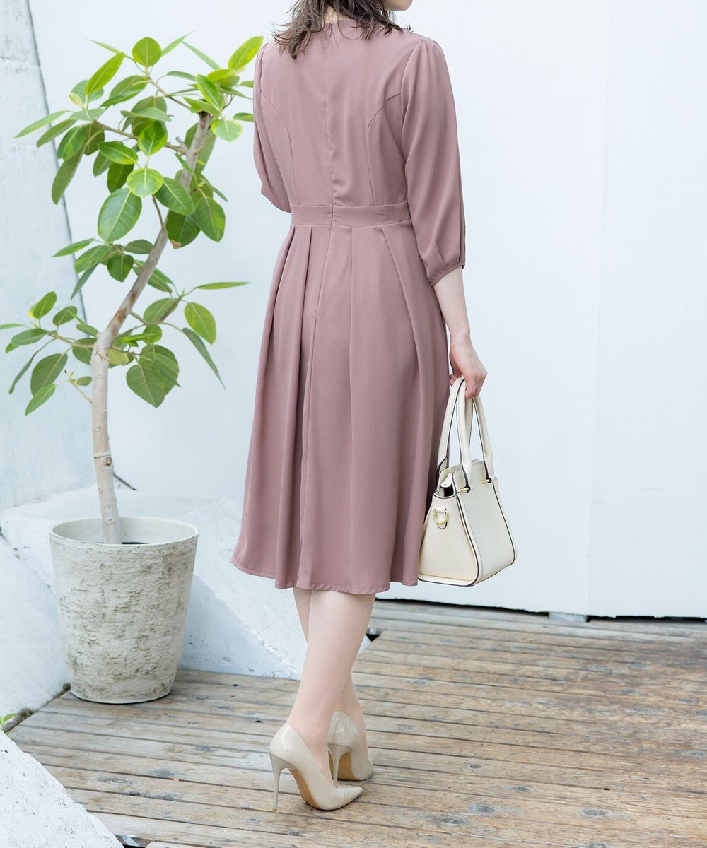 Tiaclasse L 【洗える】大人の洗練ドレープワンピース 