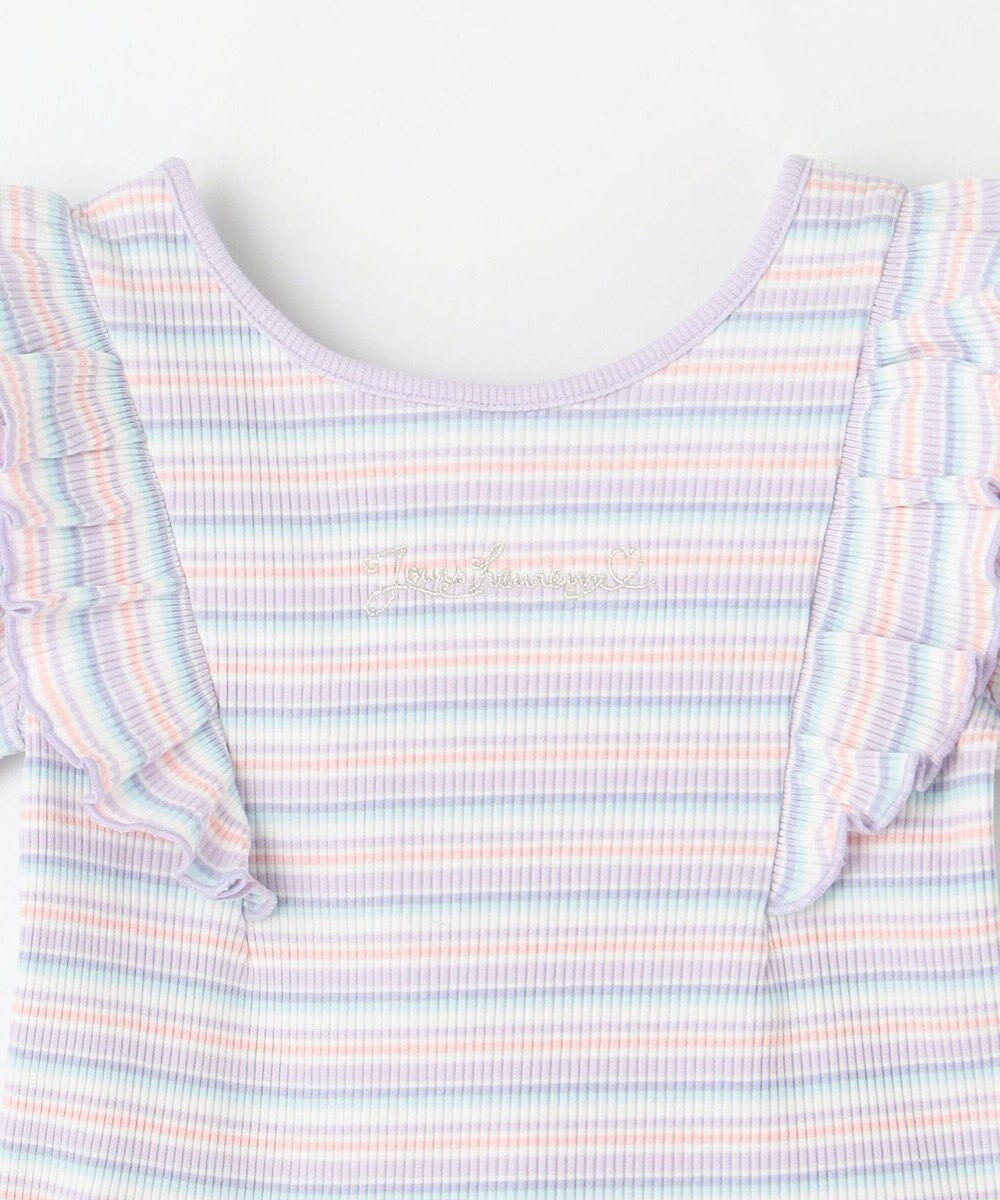 ANY KIDS オン・オフショルダー ボーダー Tシャツ 