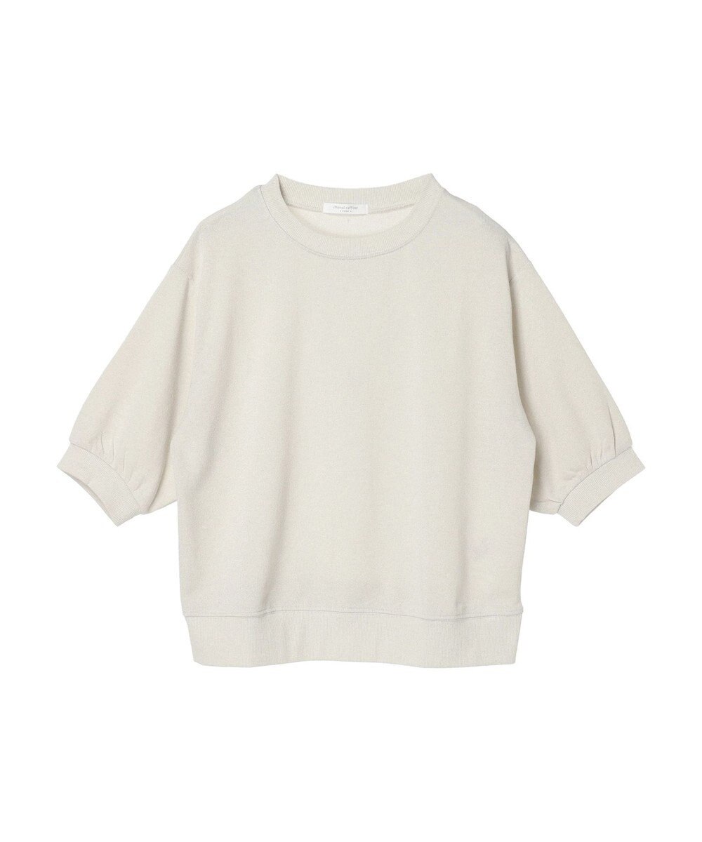 Green Parks ７分袖ラメ裏毛パフプルオーバー 