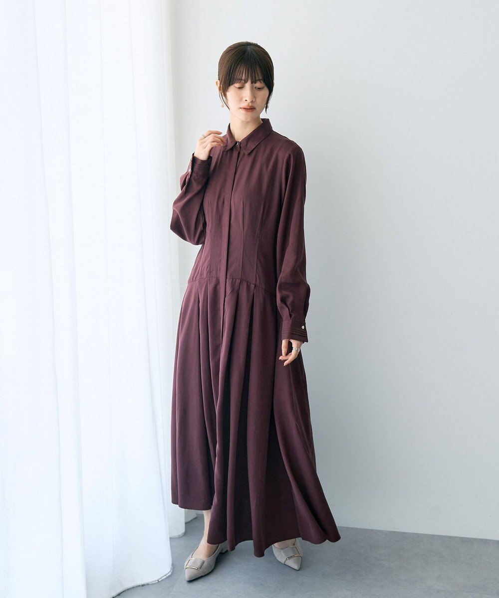 YECCA VECCA タックデザインシャツワンピース 