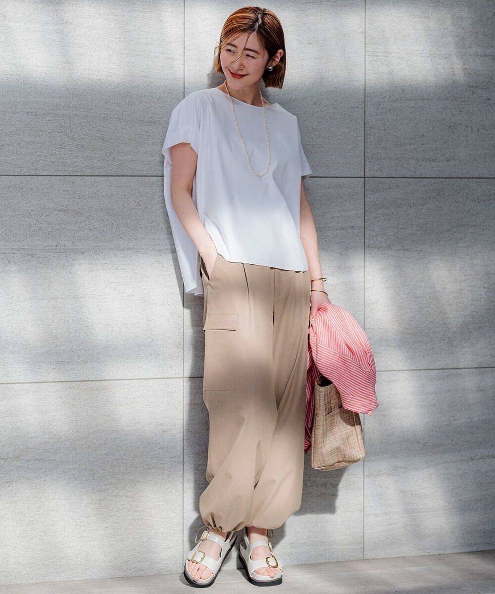 23区 L 【洗える】スムースデザイン フォルム カットソー 