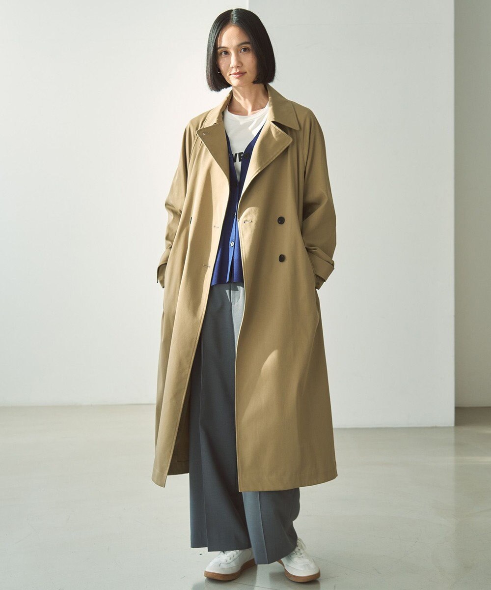 UNFILO 【洗える】ロングトレンチコート 