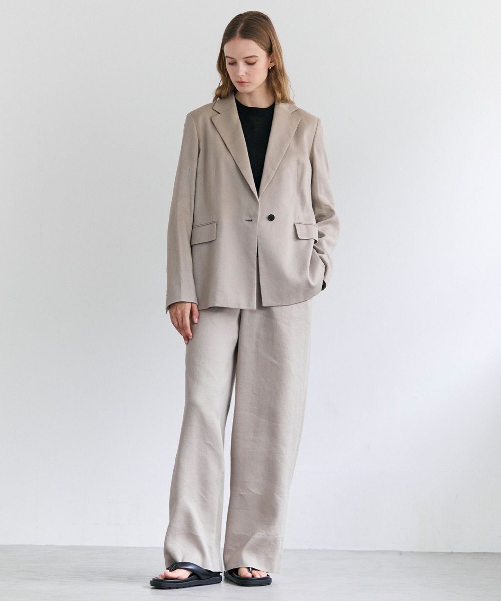 BEIGE， MICA / リネンブレンドテーラードジャケット 