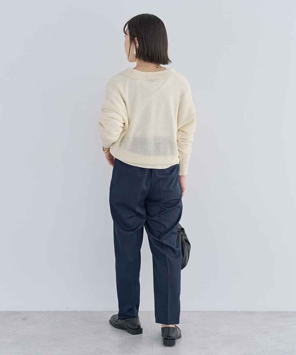 Green Parks 衿つきメッシュニットプルオーバー 