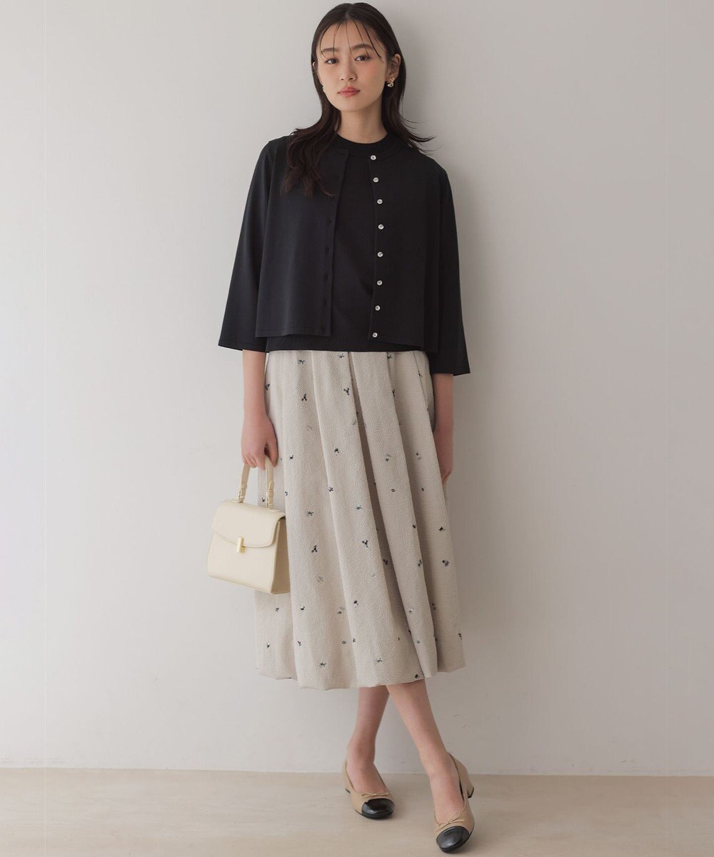 組曲 【WEB限定】ミニフラワーエンブロイダリー スカート 