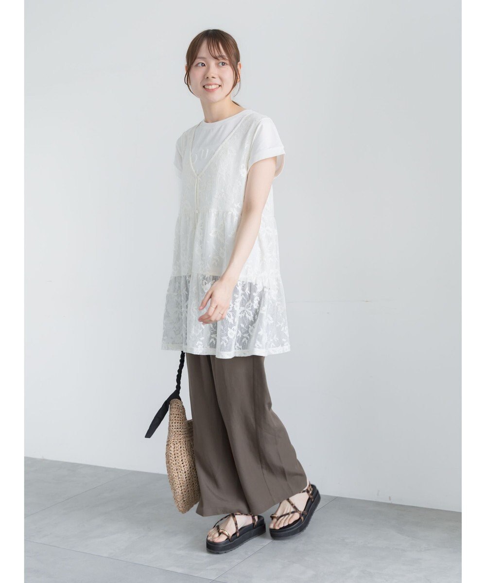 Te chichi 前後2WAYレースレイヤードチュニックベスト 