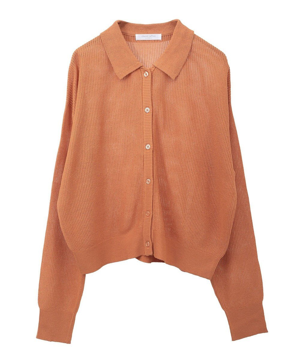 Green Parks 衿つきメッシュニットプルオーバー 