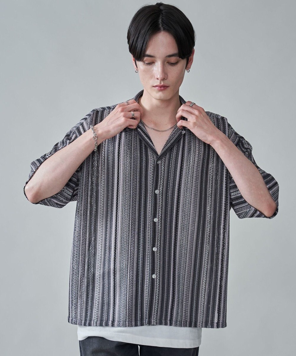 WEGO ストライプメッシュBIGシャツ（SS） 