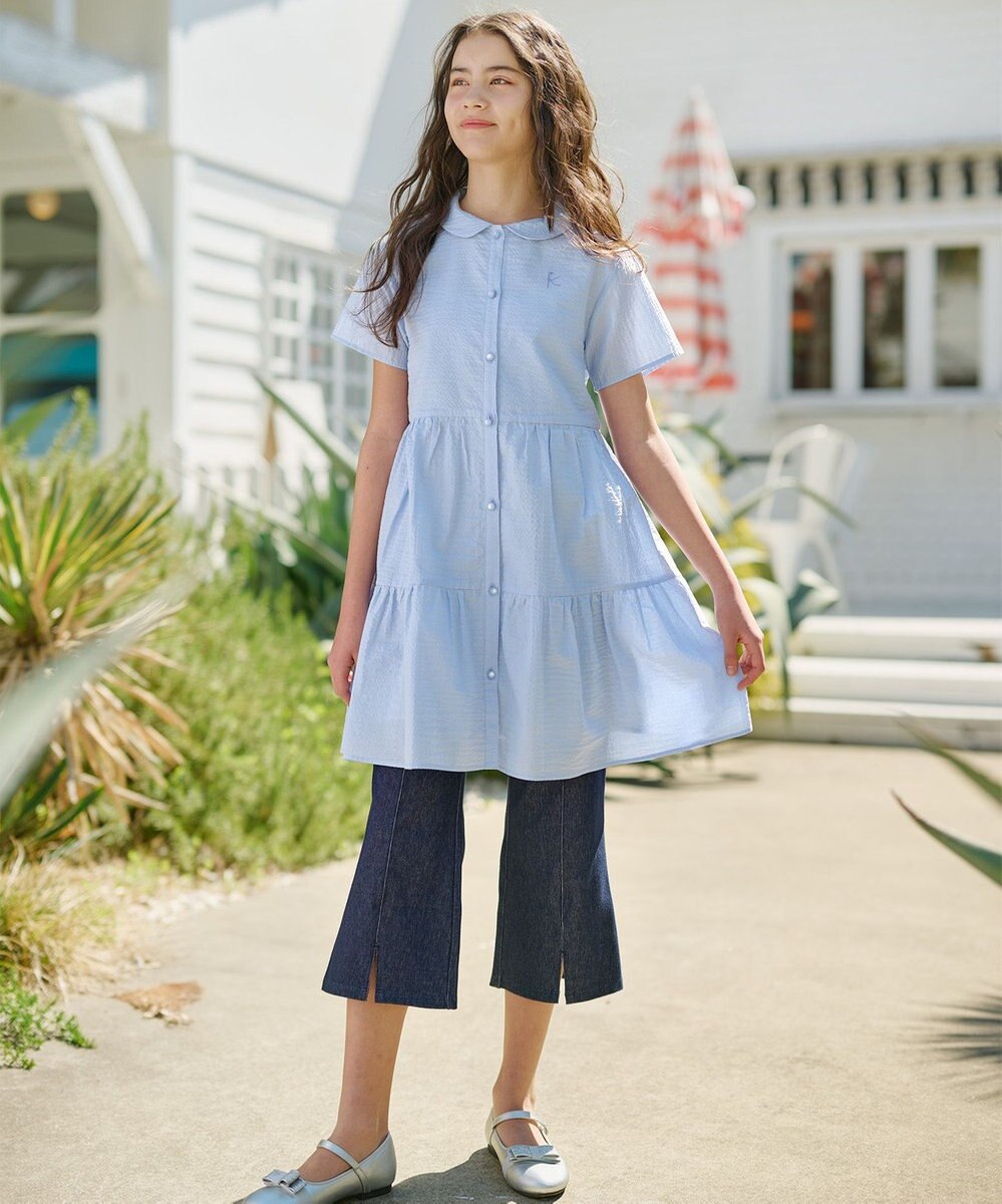 組曲 KIDS 【150-160㎝】フレアーデニムニット パンツ 