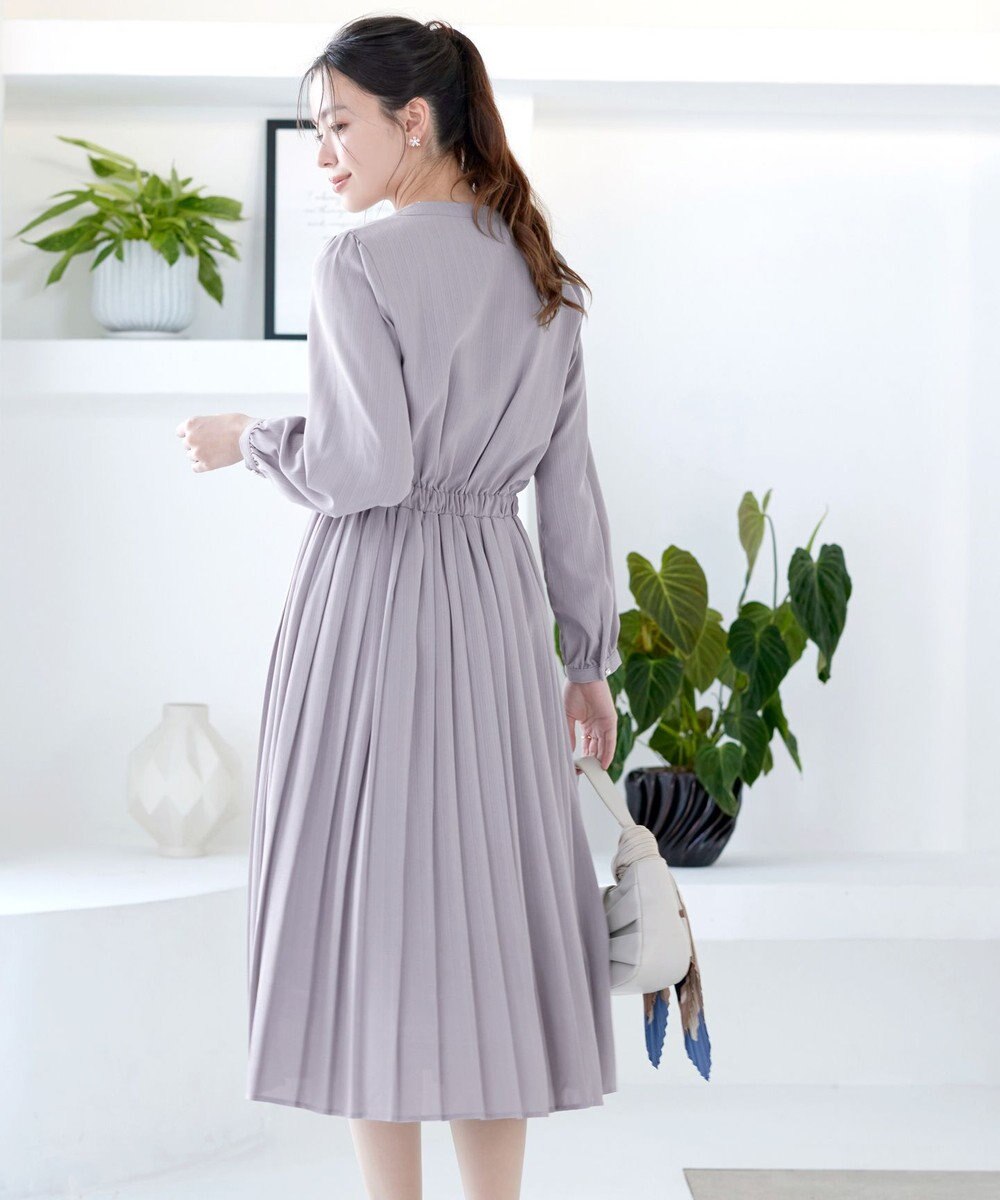 Tiaclasse パールボタンプリーツワンピース 