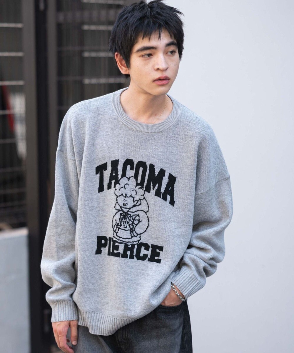 WEGO 【ユニセックス着用ITEM/SMLサイズ展開】ジャガードグラフィックプルオーバー 