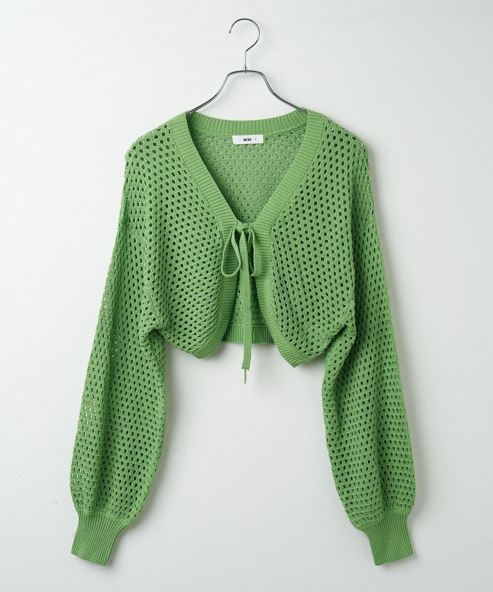 WEGO 【紫外線対策/手洗い可】メッシュリボンボレロ 