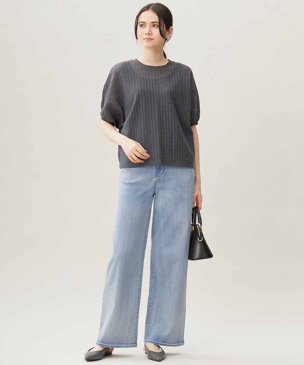 自由区 【洗える】ウスカルデニム ワイドパンツ 