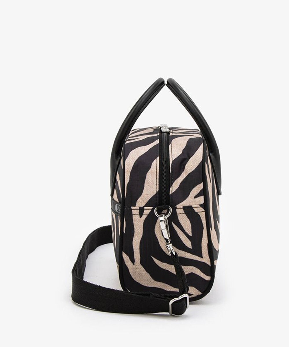 LeSportsac SQUARE TH CROSSBODY/アップタウンラフィアゼブラ/ブラック 