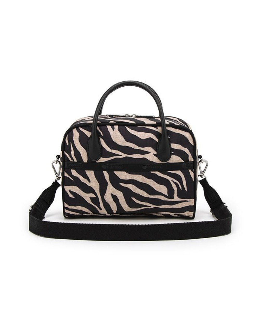 LeSportsac SQUARE TH CROSSBODY/アップタウンラフィアゼブラ/ブラック 