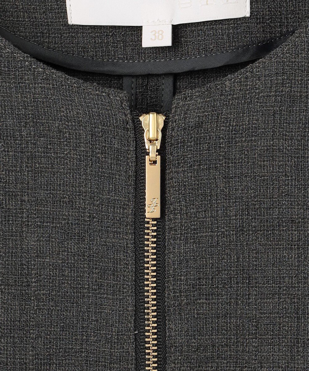 自由区 L 【17号サイズまで展開】ライトブッチャーノーカラー ブルゾン 