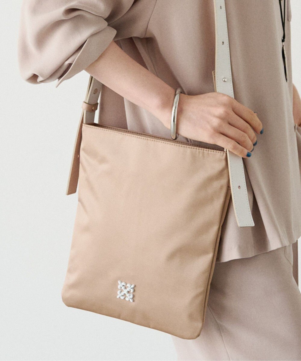 russet バイカラーレザーベルトフラットショルダーバッグ(SF-278) 