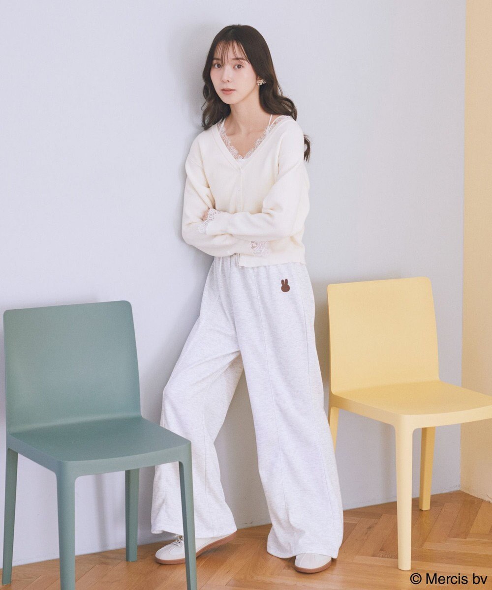 earth music&ecology 【予約】miffy/earth 刺繍スウェットパンツ 