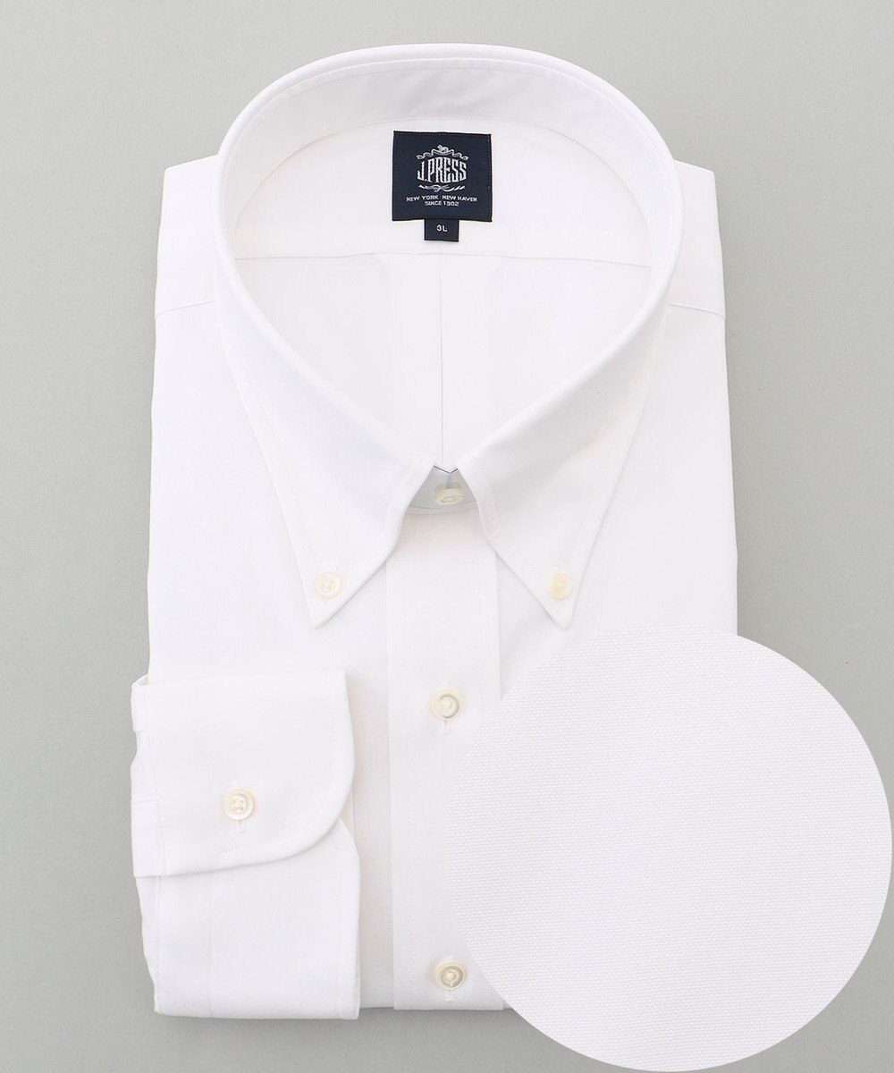 J.PRESS MEN 【KING SIZE】【PREMIUM PLEATS / 形態安定】ピンオックス ドレスシャツ / B.D. 