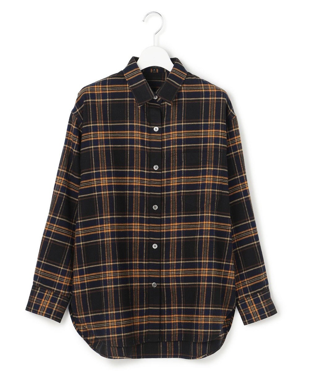 23区 L 【洗える】ブラッシュド ビエラチェック シャツ 