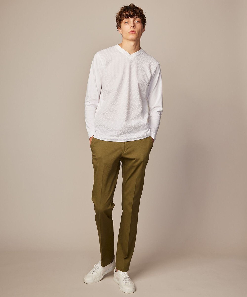 JOSEPH ABBOUD 【キングサイズ・オリジナルオーガニックコットン使用】JOE COTTONサッカーVネックシャツ 