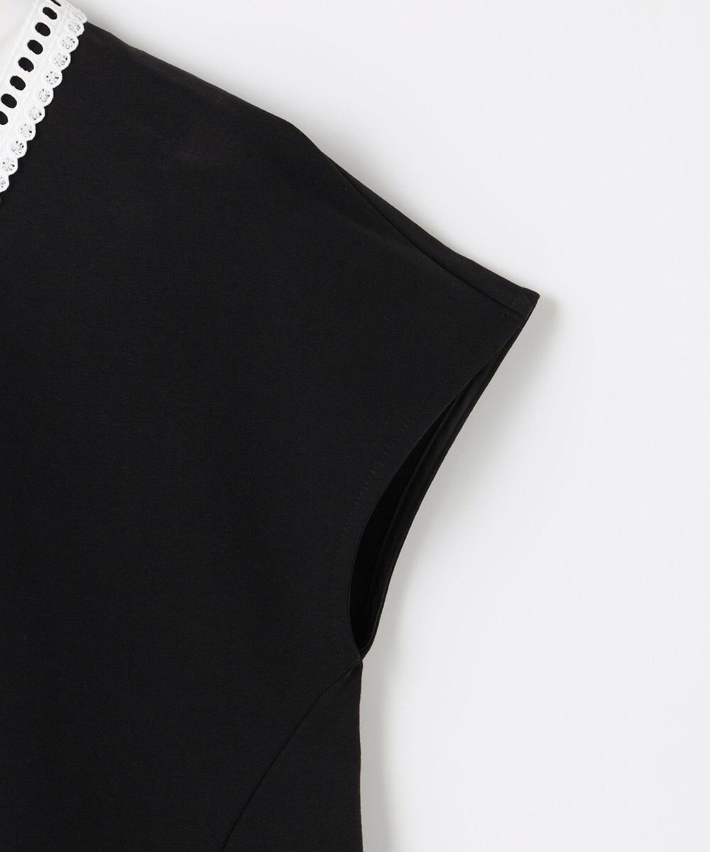 組曲 【先行予約】フレンチテリー 刺繍襟 ペプラムカットソー 