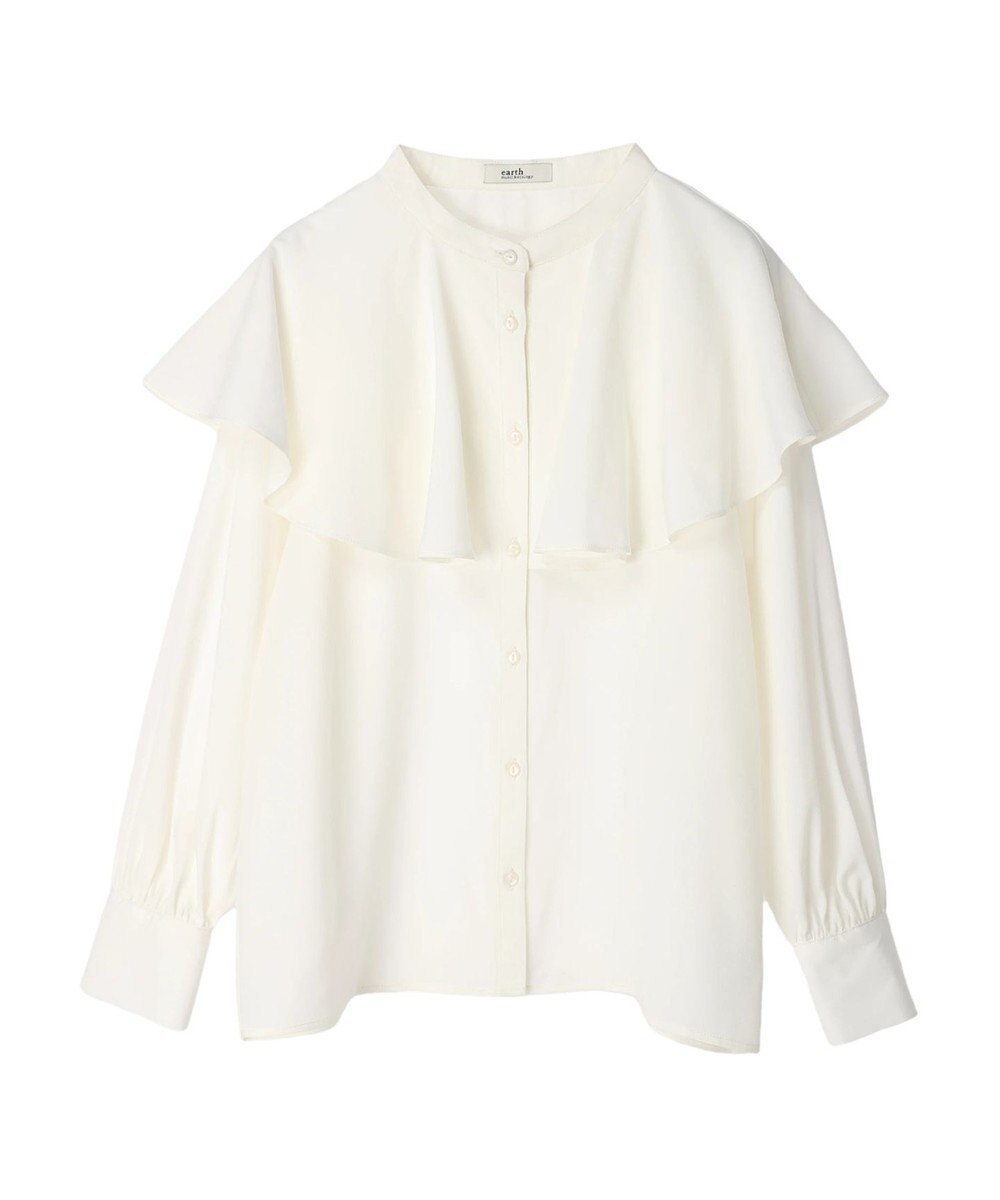 earth music&ecology ケープカラーブラウス 