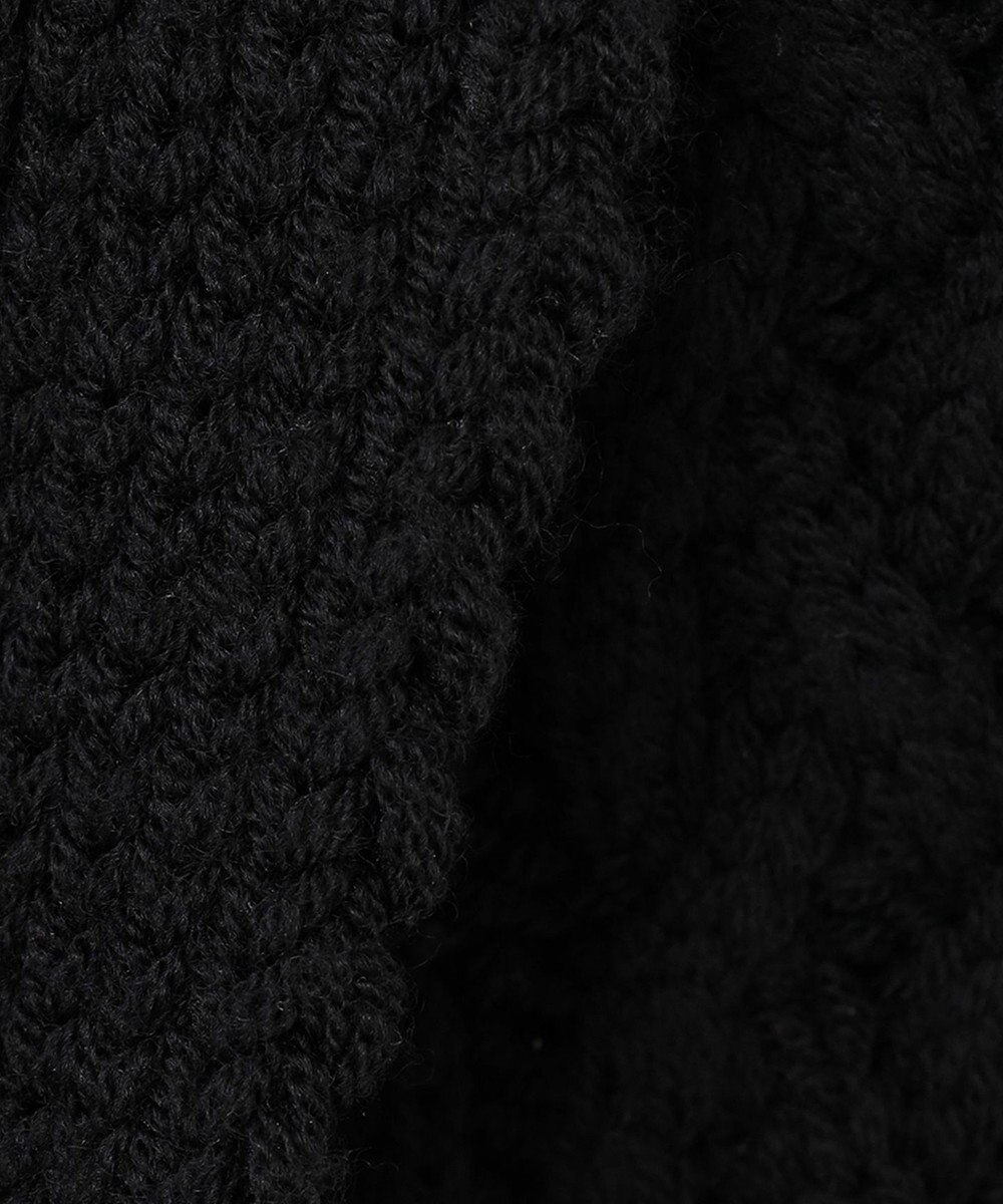 自由区 【洗える】アランパターンファーコンビ ニットガウン 