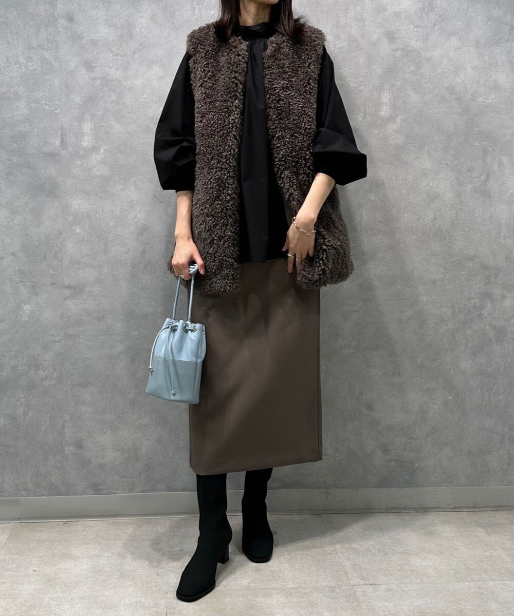 UNFILO イージーケア ギャザーブラウス 