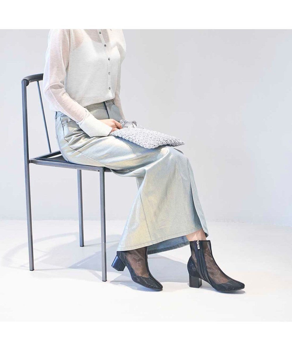 MODE ET JACOMO <noyau>ブロックヒールチュールブーツ 