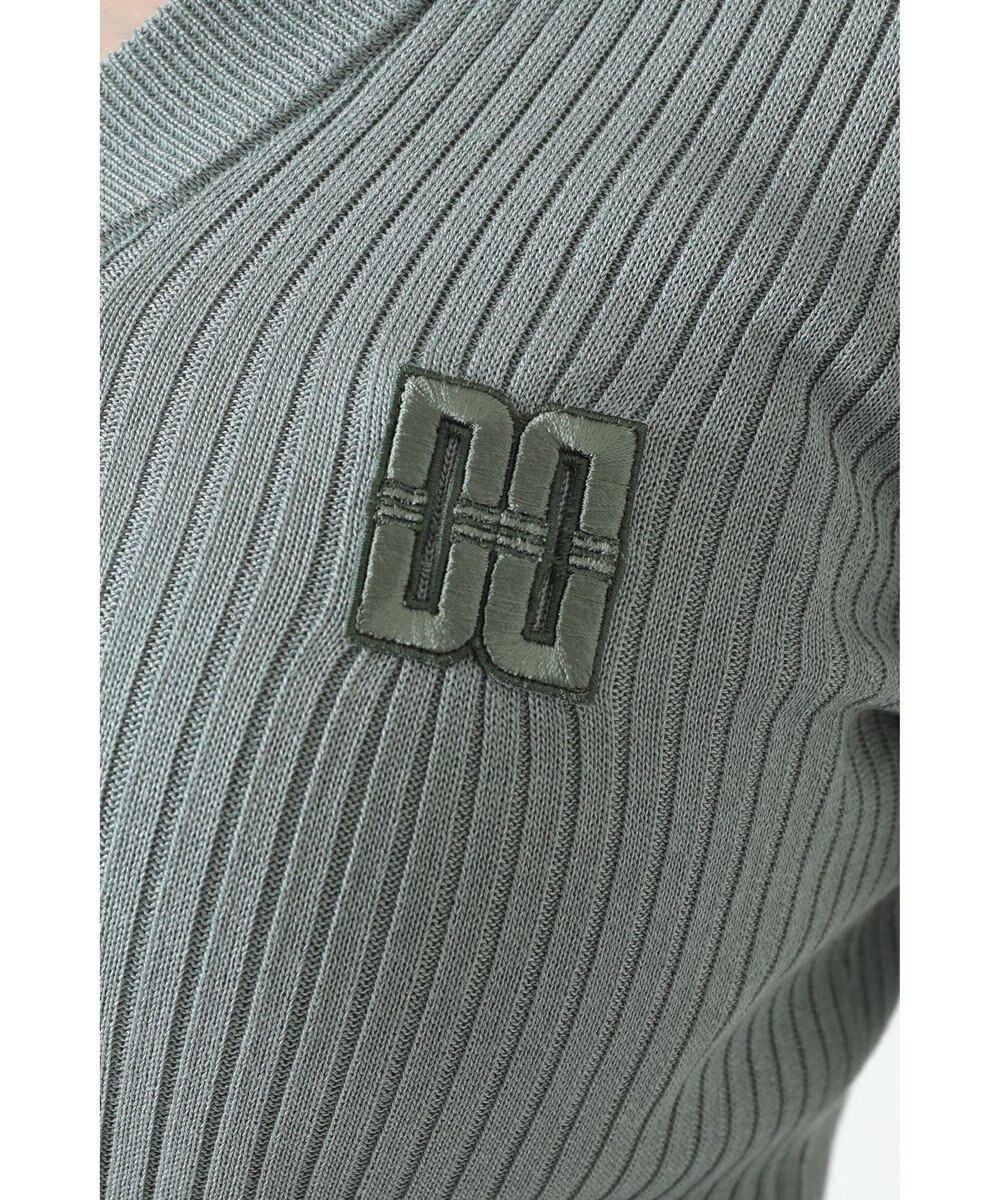 DAKS リブ編みVネックニット 