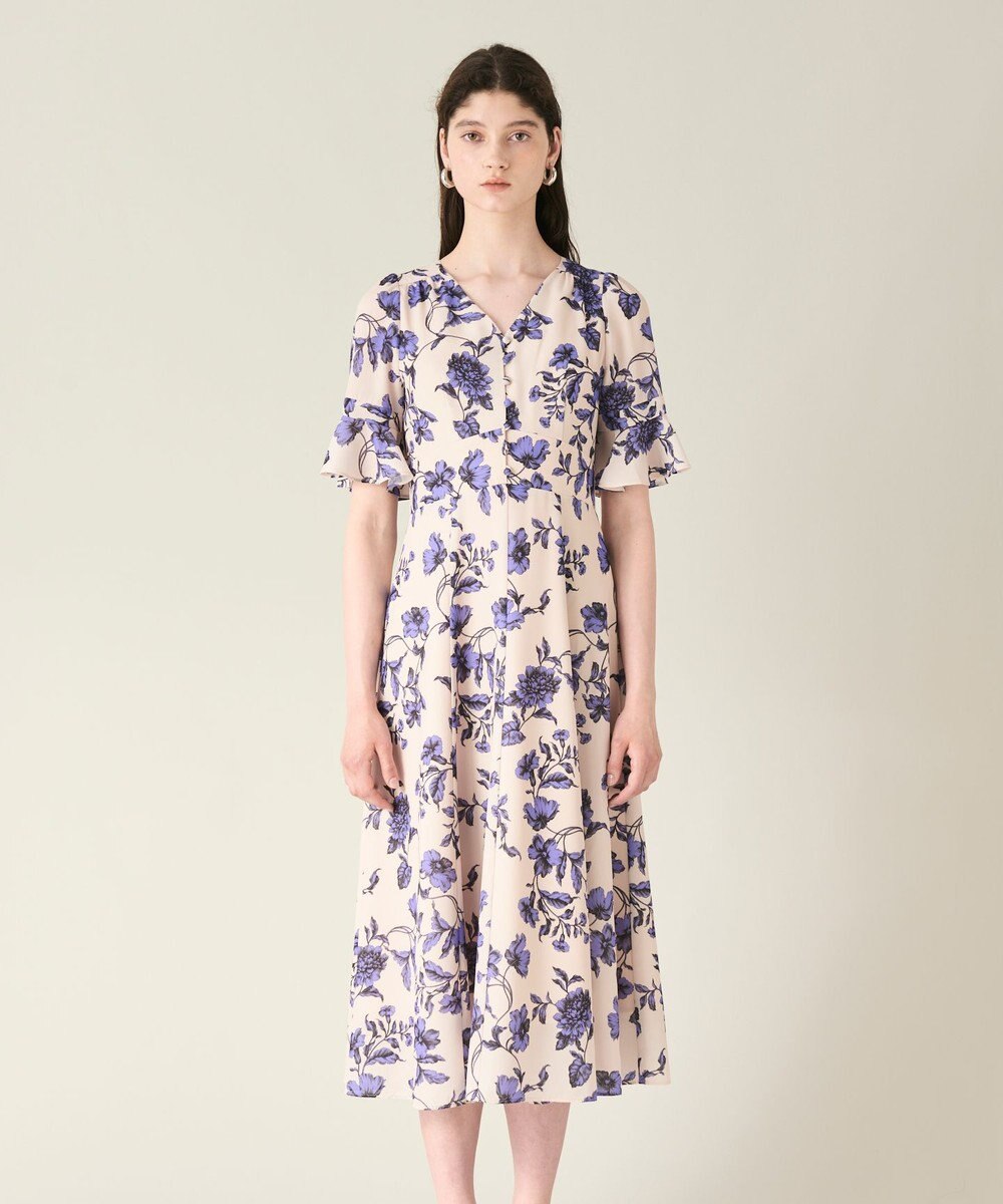 GRACE CONTINENTAL フラワープリントフレアワンピース 