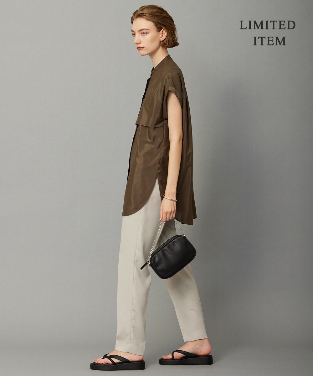 ICB 【洗える】ヌーディスローン  バンドカラーブラウス 