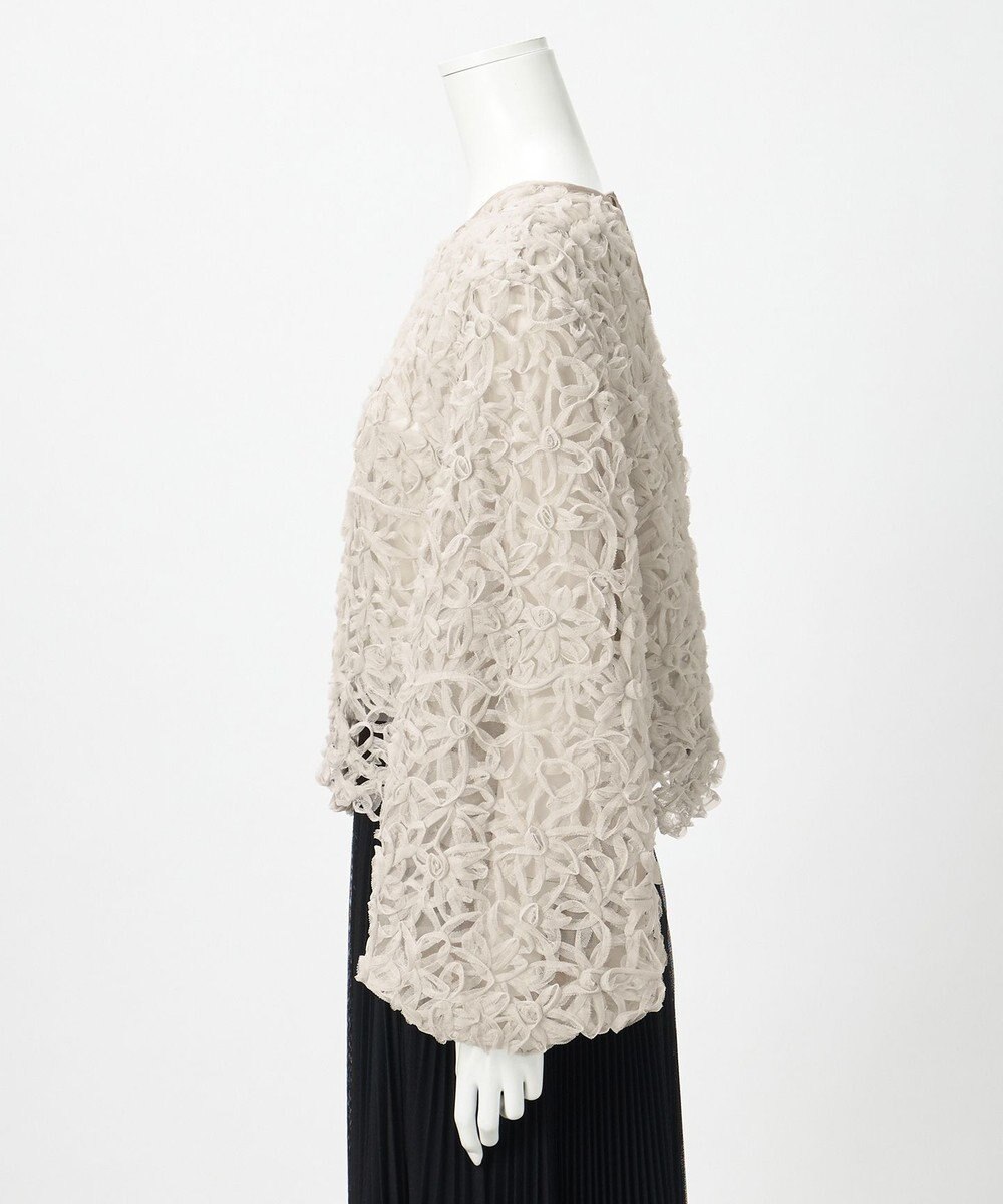 23区 【GOLD LABEL】チュールエンブロイダリー フラワーモチーフ 2WAYブラウス 