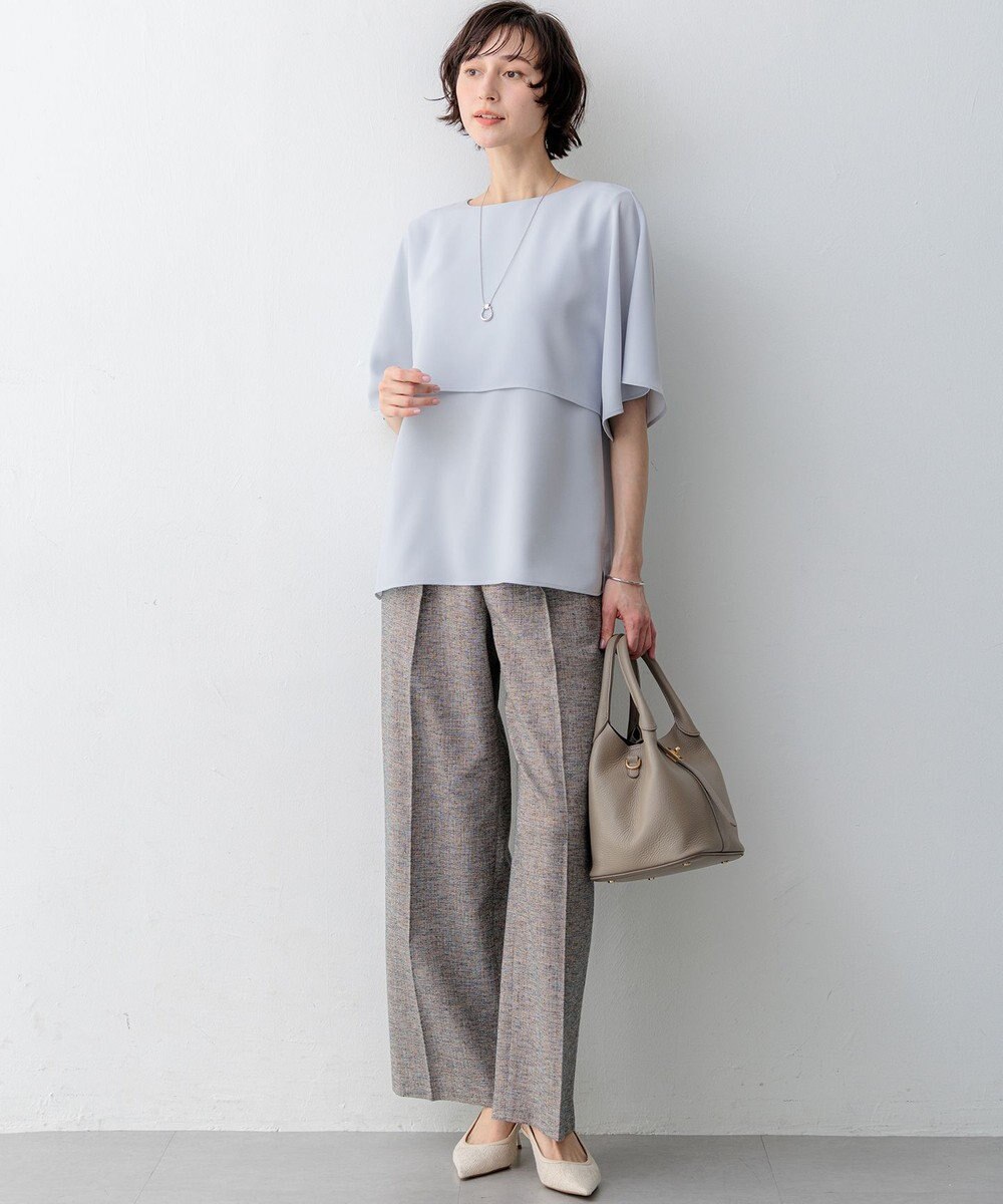 23区 リネンライクブッチャー ワイドパンツ 